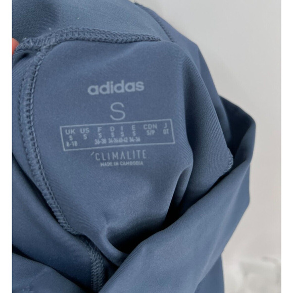 Adidas CLIMALITE Women’s S Small W BB High-Waisted Athletic Training Tights Blue - Picture 9 of 10